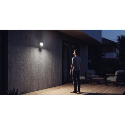 LED reflektor z detektorjem gibanja in senzorjem mraka TAMBO EVO LED/10W/230V 4000K IP44 črna
