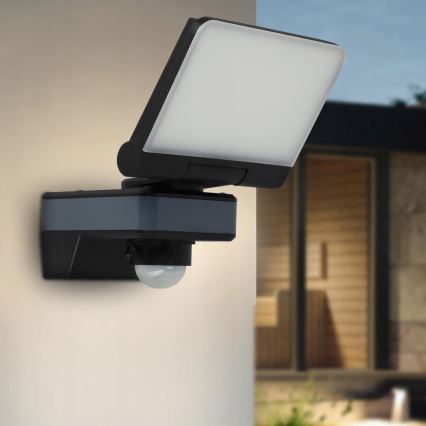 LED reflektor z vgrajenim senzorjem gibanja in senzorjem mraka LED/24W/230V 4200K IP54 črn