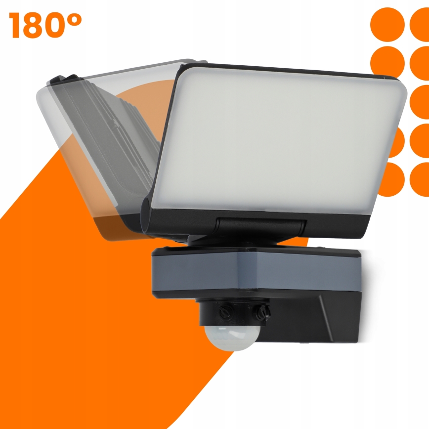 LED reflektor z vgrajenim senzorjem gibanja in senzorjem mraka LED/24W/230V 4200K IP54 črn