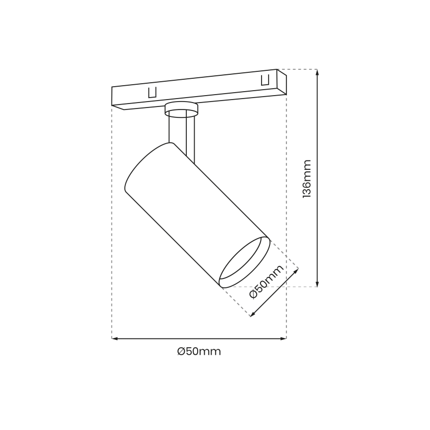 LED Reflektor za tračni sistem MAGNETIC TRACK LED/10W/48V črna