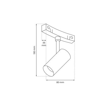 LED Reflektor za tračni sistem MAGNETIC TRACK LED/7W/48V 3000K črna