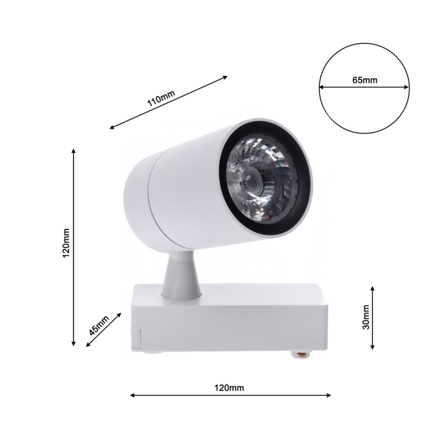 LED Reflektor za tračni sistem TRACK LIGHT LED/7W/230V 4000K bela