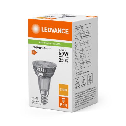 LED reflektorna žarnica PAR16 E14/4,5W/230V 2700K 36° - Ledvance