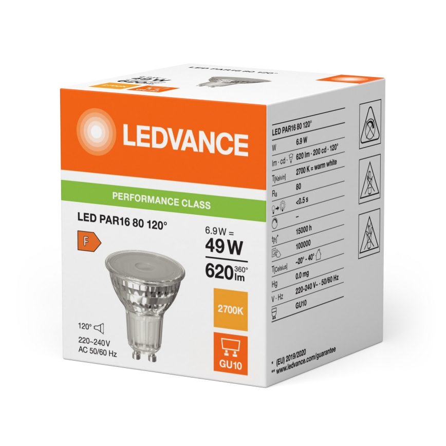 LED reflektorna žarnica PAR16 GU10/6,9W/230V 2700K 120° - Ledvance