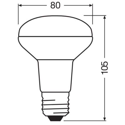 LED Reflektorska žarnica R80 E27/4,3W/230V 2700K - Osram