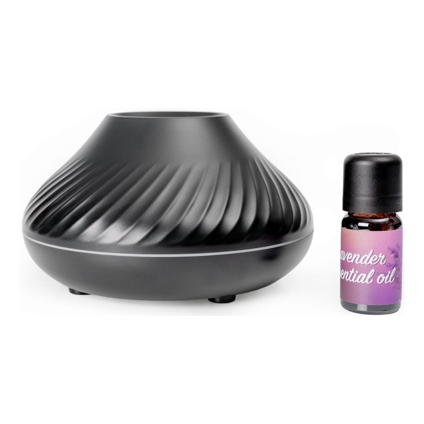 LED RGB Aroma difuzor z imitacijo plamena LED/6,5W/5V 130ml črna