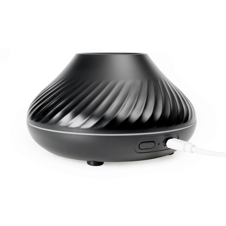 LED RGB Aroma difuzor z imitacijo plamena LED/6,5W/5V 130ml črna