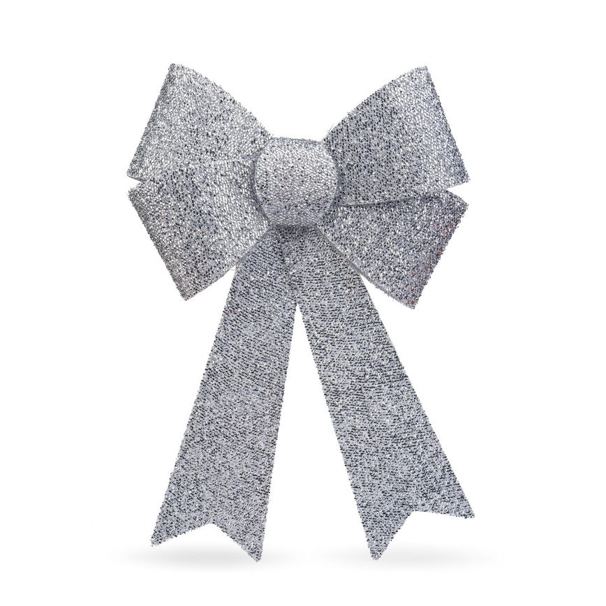 LED RGB božična dekoracija 11xLED/3xLR44 40x30 cm srebrna pentlja