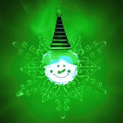 LED RGB božična dekoracija s prisajalko LED/3xLR44, snežak, rdeča/modra/zelena