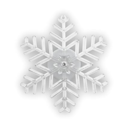 LED RGB božična dekoracija s prisajalko LED/3xLR44 snežinka