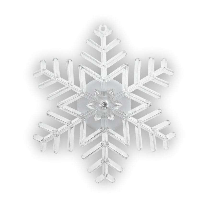 LED RGB božična dekoracija s prisajalko LED/3xLR44 snežinka