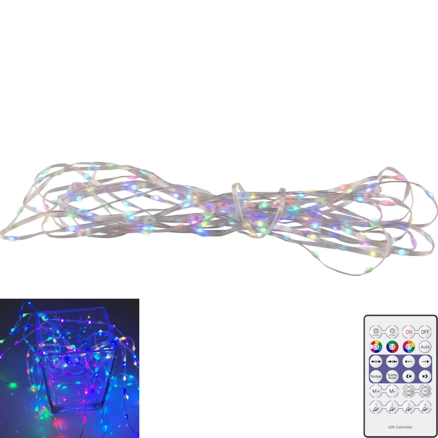 LED RGB Božična veriga LED/10W/5V 10 m USB + Daljinski upravljalnik