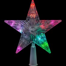 LED RGB Božična zvezda za drevesce 10xLED/2xAA 15cm