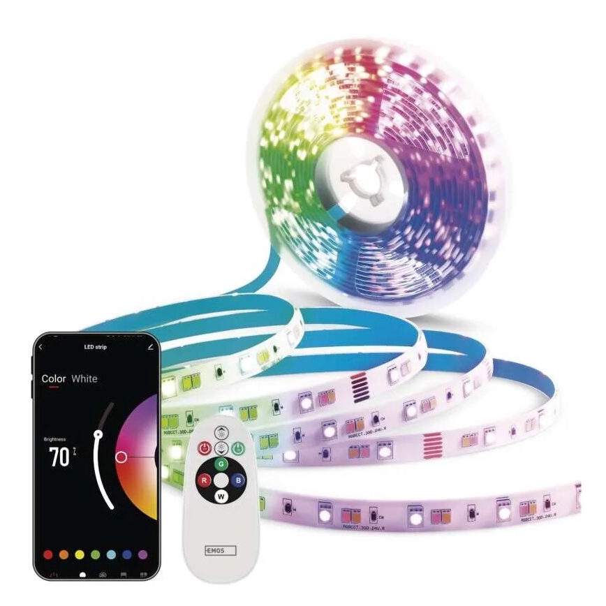 LED RGB+CCT Zatemnitveni trak GOSMART LED/11W/230V 2 m 2700-6500K IP44 Wi-Fi + Daljinski upravljalnik