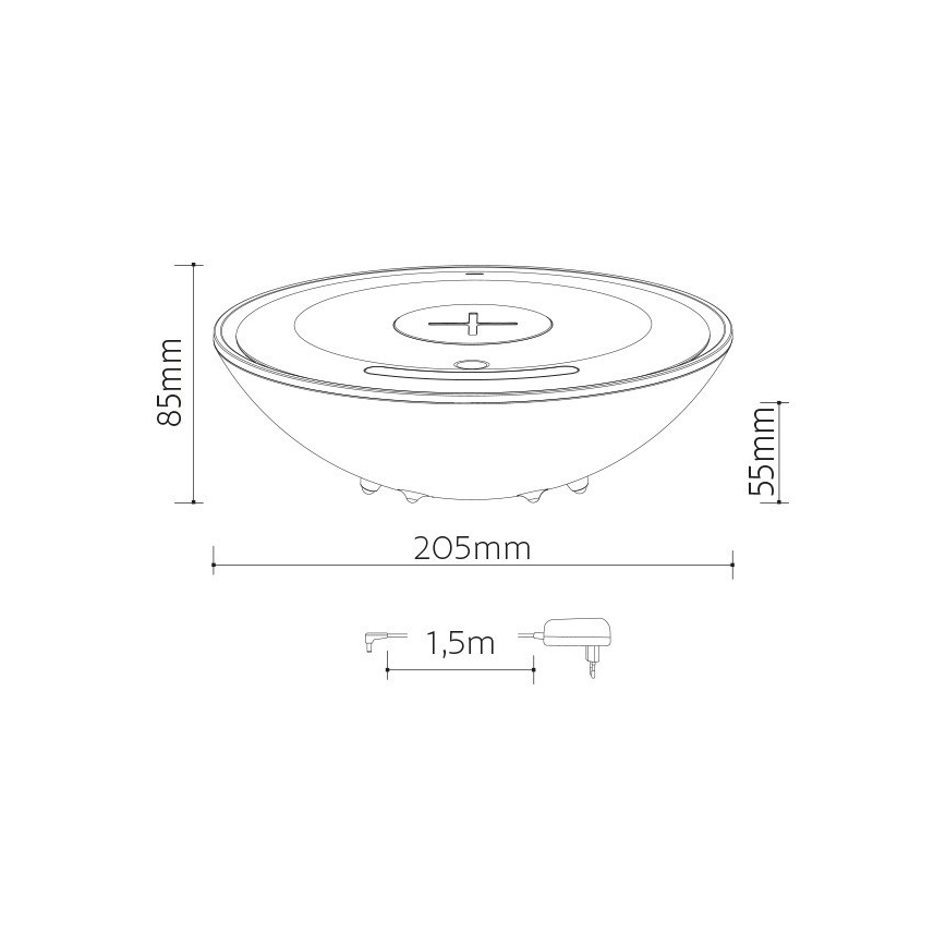 LED RGB Namizna svetilka z brezžičnim polnjenjem LED/10W/230V