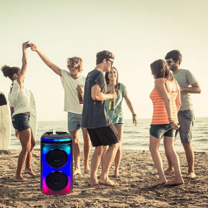 LED RGB Napolnitveni zvočnik z mikrofonom 400W/2400 mAh + Daljinski upravljalnik
