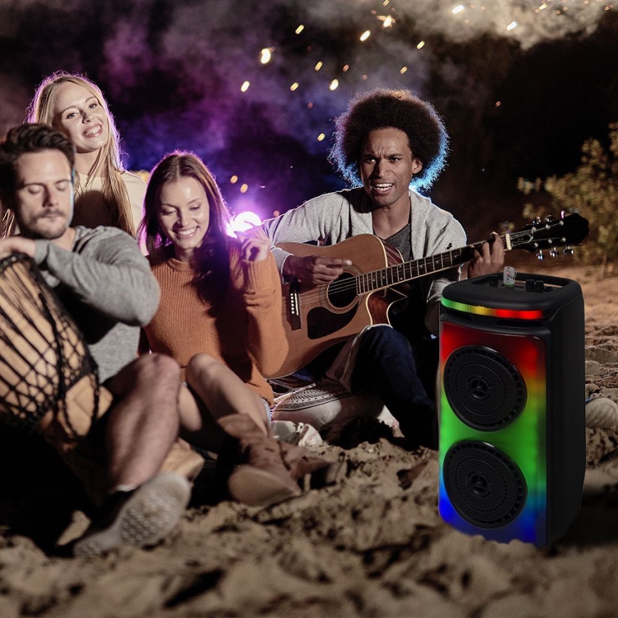 LED RGB Napolnitveni zvočnik z mikrofonom 400W/2400 mAh + Daljinski upravljalnik