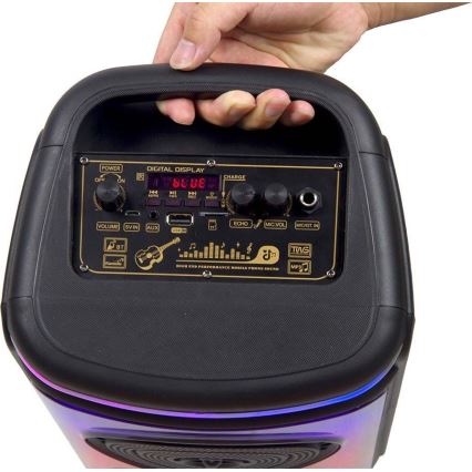 LED RGB Napolnitveni zvočnik z mikrofonom 400W/2400 mAh + Daljinski upravljalnik