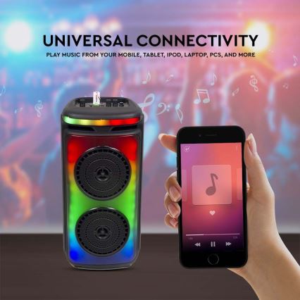 LED RGB Napolnitveni zvočnik z mikrofonom 400W/2400 mAh + Daljinski upravljalnik