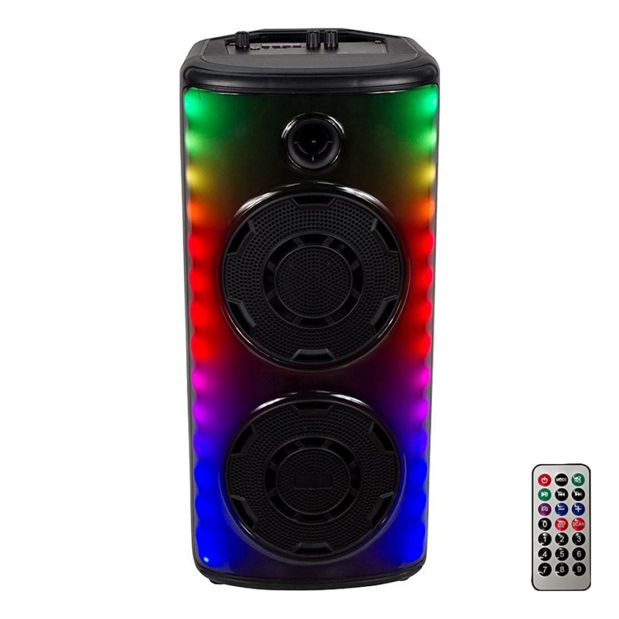 LED RGB Napolnitveni zvočnik z mikrofonom 600W/2400 mAh + Daljinski upravljalnik