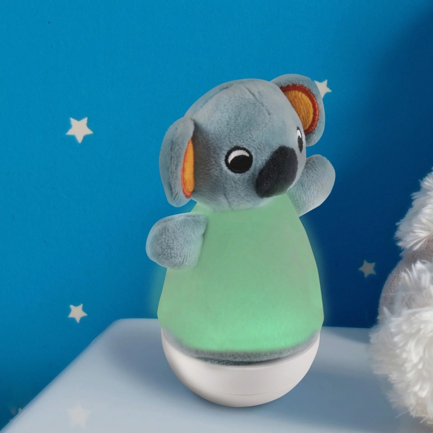 LED RGB Otroška nočna lučka z melodijo 3xAAA/5V koala