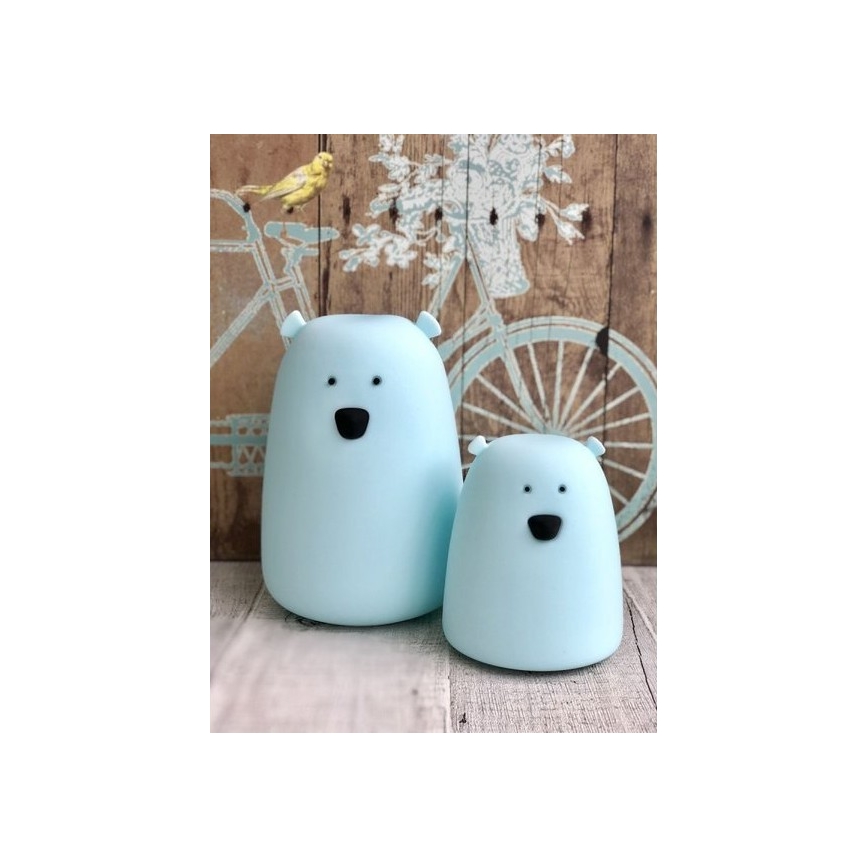 LED RGB Otroška svetilka na dotik BEAR LED/0,8W/5V bela + USB