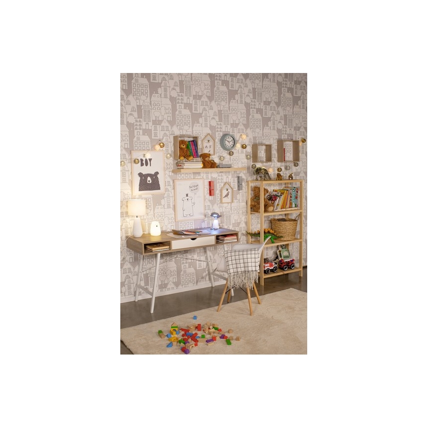 LED RGB Otroška svetilka na dotik BEAR LED/0,8W/5V bela + USB