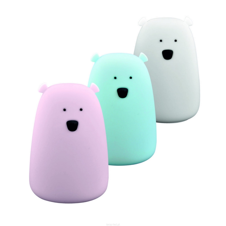 LED RGB Otroška svetilka na dotik BEAR LED/0,8W/5V modra