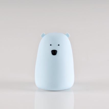LED RGB Otroška svetilka na dotik BEAR LED/0,8W/5V modra