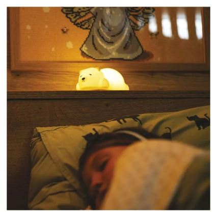 LED RGB polnilna nočna lučka z upravljanjem na dotik, LED/3,7V 1200 mAh, medved
