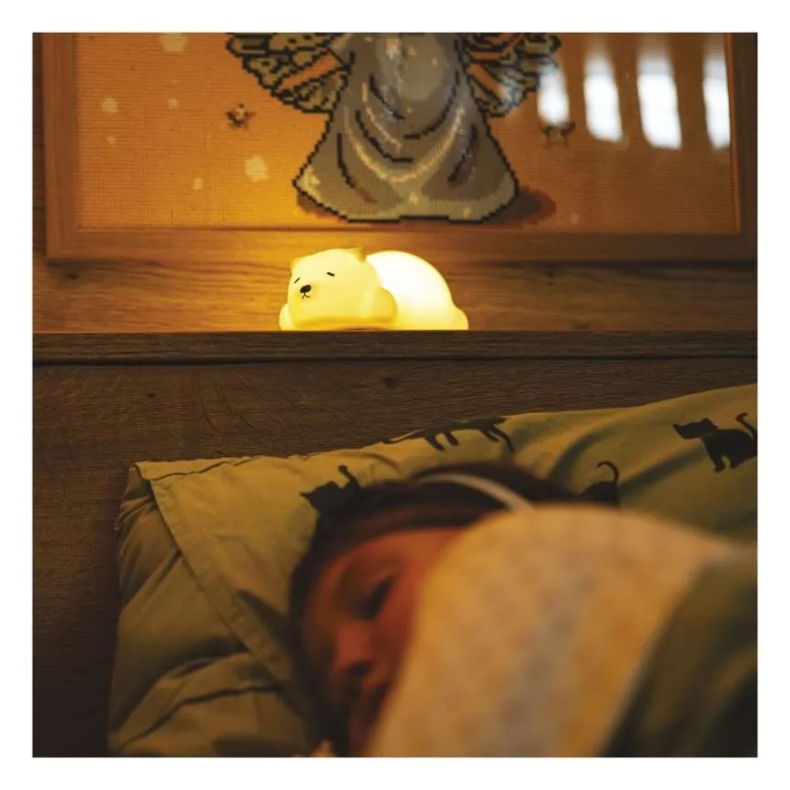 LED RGB polnilna nočna lučka z upravljanjem na dotik, LED/3,7V 1200 mAh, medved