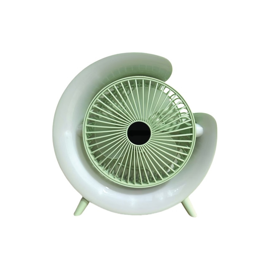 LED RGB polnilni namizni ventilator 5W/5V 1200 mAh zelena