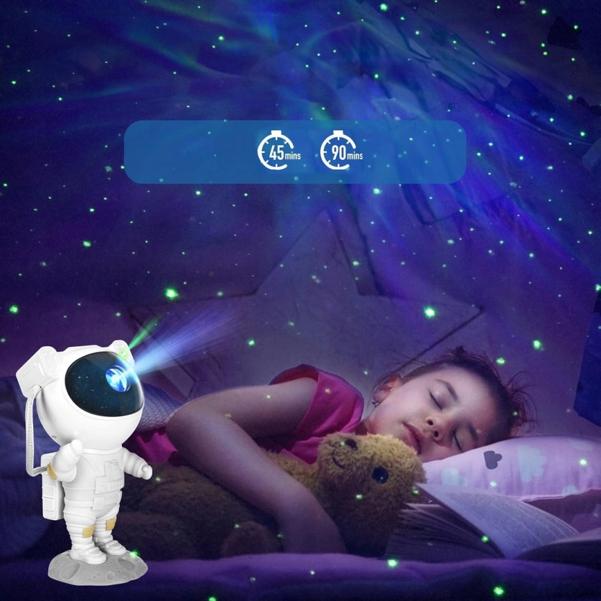 LED RGB Projektor LED/5W/5V astronavt + daljinski upravljalnik