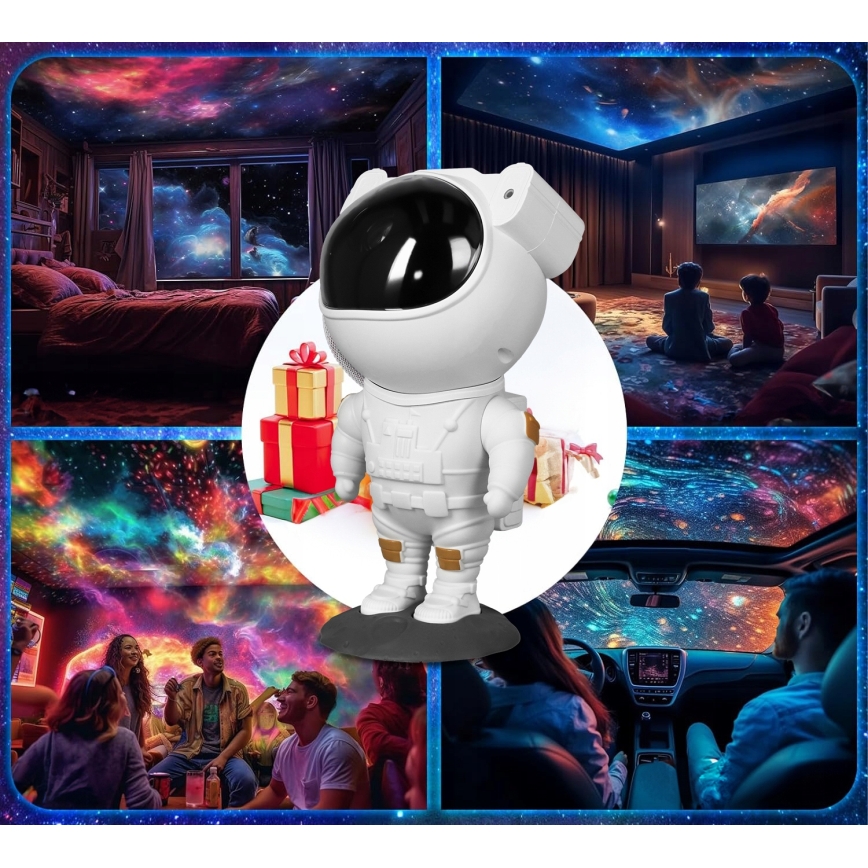 LED RGB Projektor LED/5W/5V astronavt + daljinski upravljalnik