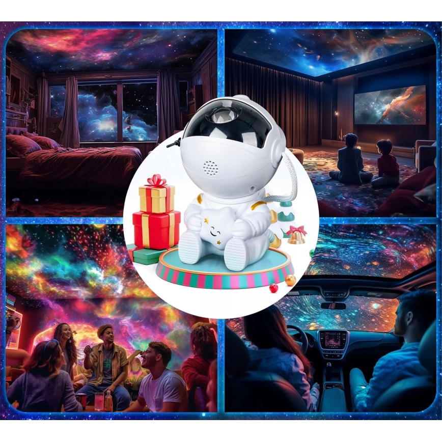 LED RGB projektor LED/5W/5V astronavt + daljinski upravljalnik