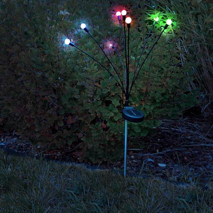 LED RGB Solarna svetilka FIORINI 8xLED/1,2V 600mAh IP44 črna