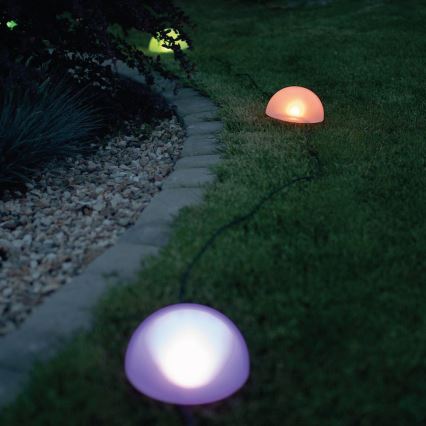 LED RGB Solarna svetilka HEMI LED/0,1W/1,2V 600 mAh IP44 bela