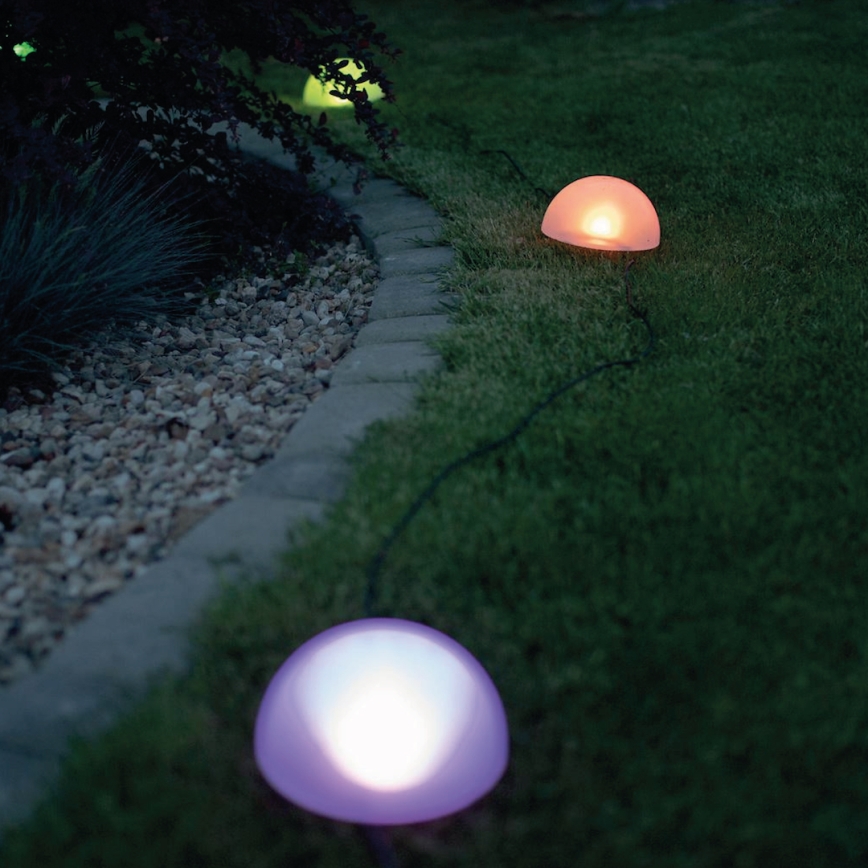 LED RGB Solarna svetilka HEMI LED/0,1W/1,2V 600 mAh IP44 bela