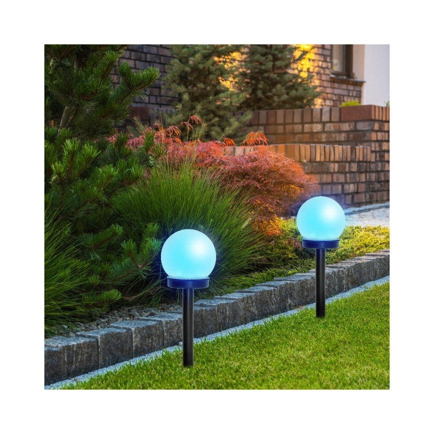 LED RGB solarna svetilka s senzorjem SPHERE, LED 1,2 V, IP44, 40 mAh, premer 10 cm