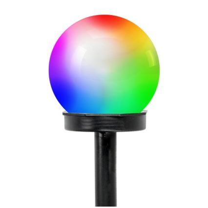 LED RGB solarna svetilka s senzorjem SPHERE, LED 1,2 V, IP44, 40 mAh, premer 10 cm