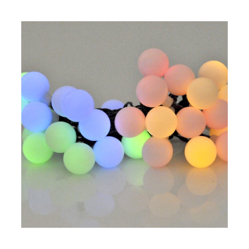 LED RGB Solarna veriga PARTY 30xLED/1,2V 400 mAh 3,9 m IP44