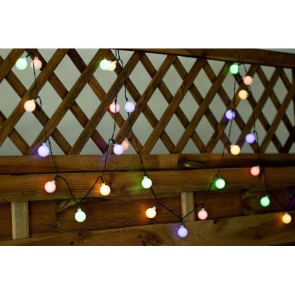 LED RGB Solarna veriga PARTY 30xLED/1,2V 400 mAh 3,9 m IP44