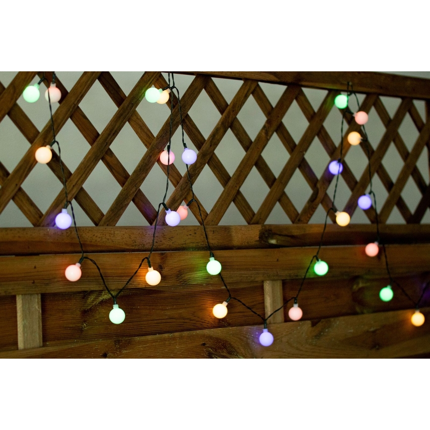 LED RGB Solarna veriga PARTY 30xLED/1,2V 400 mAh 3,9 m IP44
