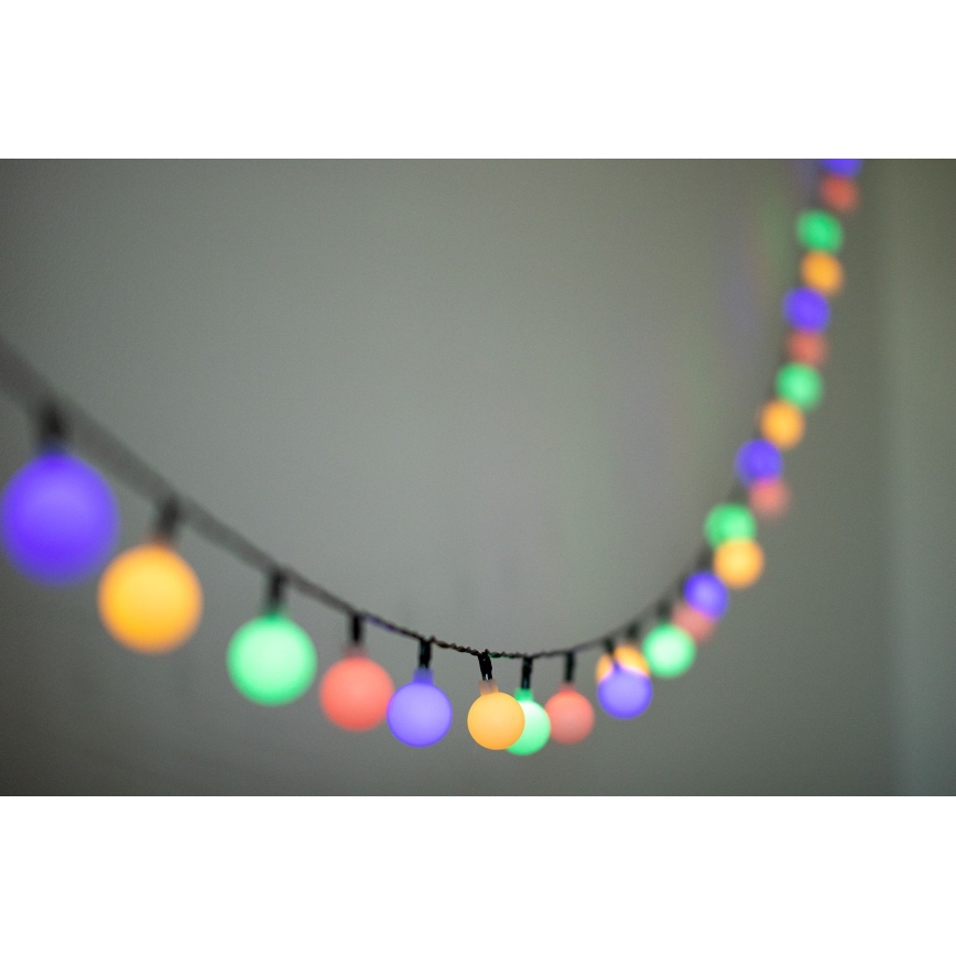 LED RGB Solarna veriga PARTY 30xLED/1,2V 400 mAh 3,9 m IP44