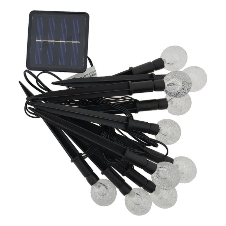 LED RGB solarno svetilo 10xLED/1,2V 300 mAh IP44 črno
