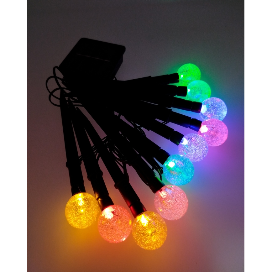 LED RGB solarno svetilo 10xLED/1,2V 300 mAh IP44 črno