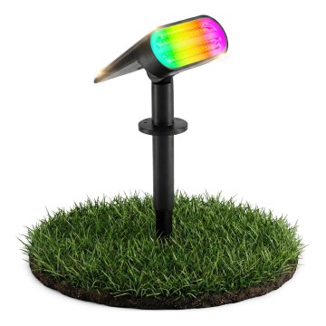 LED RGB sončna svetilka 2 v 1 LED/3,7V 1200 mAh IP54 črna