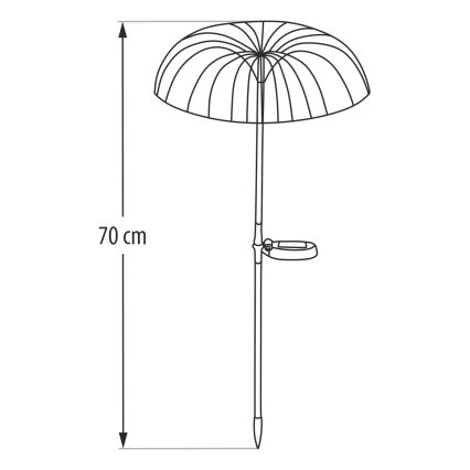 LED RGB sončna svetilka LED/1,2V 300 mAh IP44 črna
