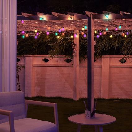 LED RGB zatemljiv solarni dekorativni niz lučk 15xLED/18 funkcij USB 6 m IP44 črna + daljinski upravljalnik