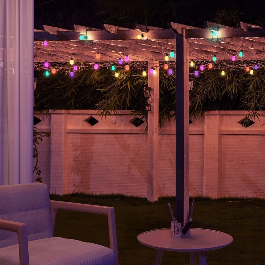 LED RGB zatemljiv solarni dekorativni niz lučk 15xLED/18 funkcij USB 6 m IP44 črna + daljinski upravljalnik